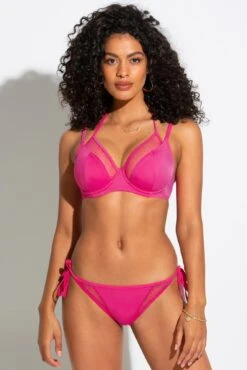 Glamazon High Leg Tie Side Brief - Hot Pink