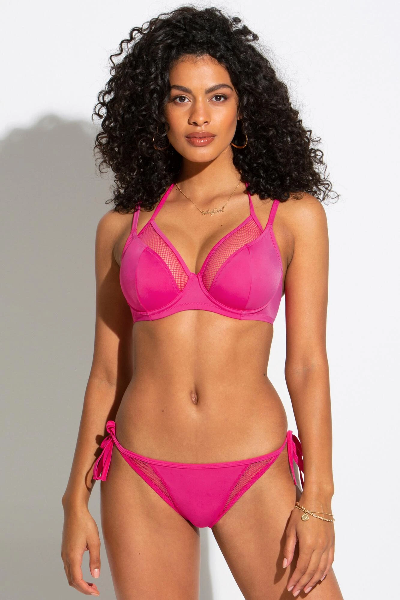 Glamazon High Leg Tie Side Brief - Hot Pink 3 Glamazon High Leg Tie Side Brief - Hot Pink