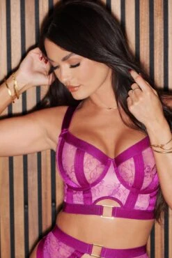 India Embroidery Underwired Bustier - Orchid -Sultry Curve 281107 20221122120500