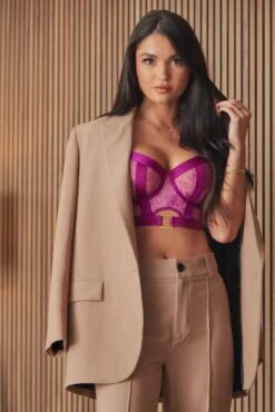 India Embroidery Underwired Bustier - Orchid -Sultry Curve 281108 20221122120500