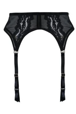 India Lace And Mesh Suspender - Black -Sultry Curve 281141 20220330153200