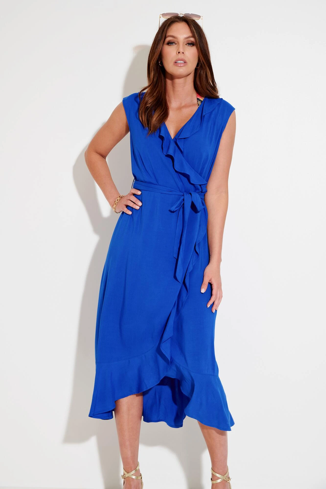 Midaxi Wrap Beach Dress - Ultramarine 8 Midaxi Wrap Beach Dress - Ultramarine - Image 6