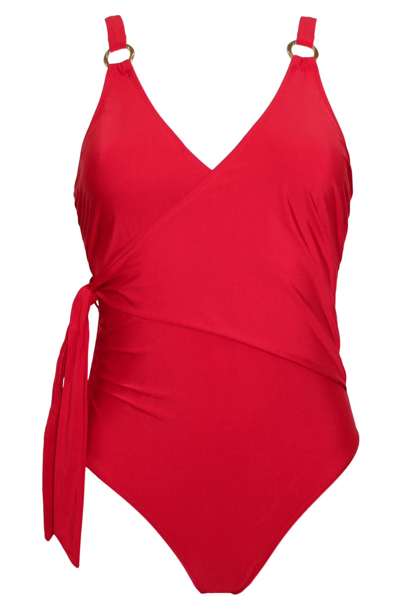 Samoa Wrap Over Control Swimsuit - Red 6 Samoa Wrap Over Control Swimsuit - Red - Image 4