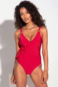 Samoa Wrap Over Control Swimsuit - Red 8 Samoa Wrap Over Control Swimsuit - Red -Sultry Curve 282642 20220413143200