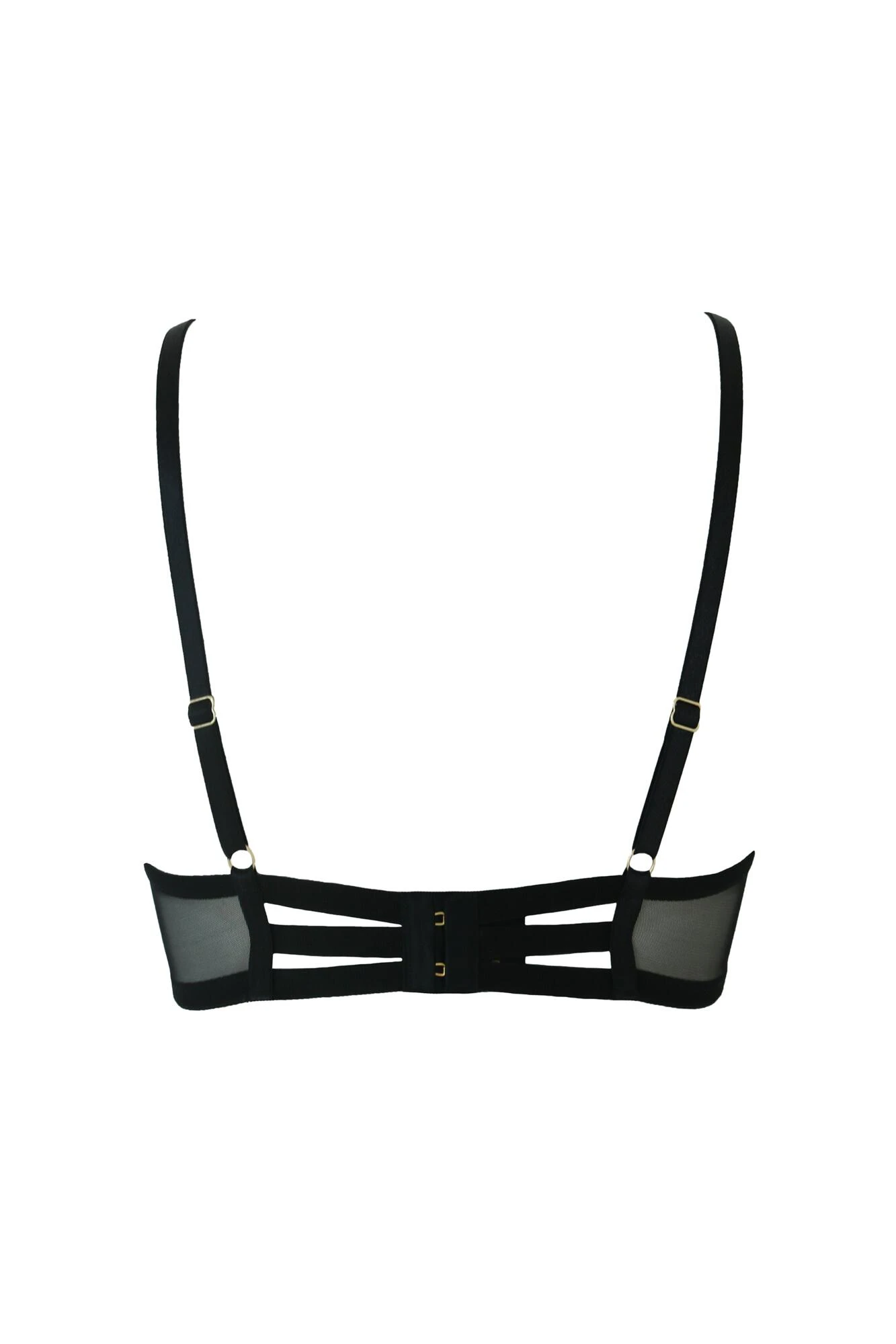 India Sheer And Opaque Underwired Bra - Black 10 India Sheer And Opaque Underwired Bra - Black - Image 8