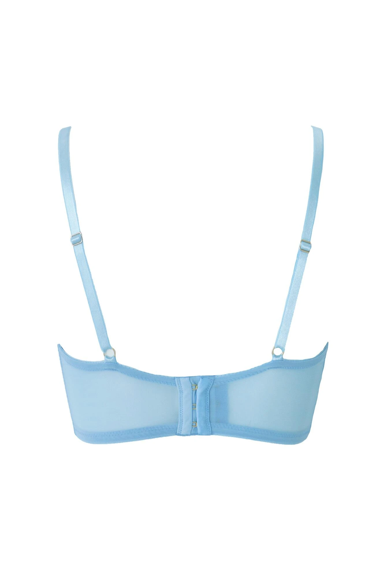India Satin Padded Longline Bra - Powder Blue 9 India Satin Padded Longline Bra - Powder Blue - Image 7