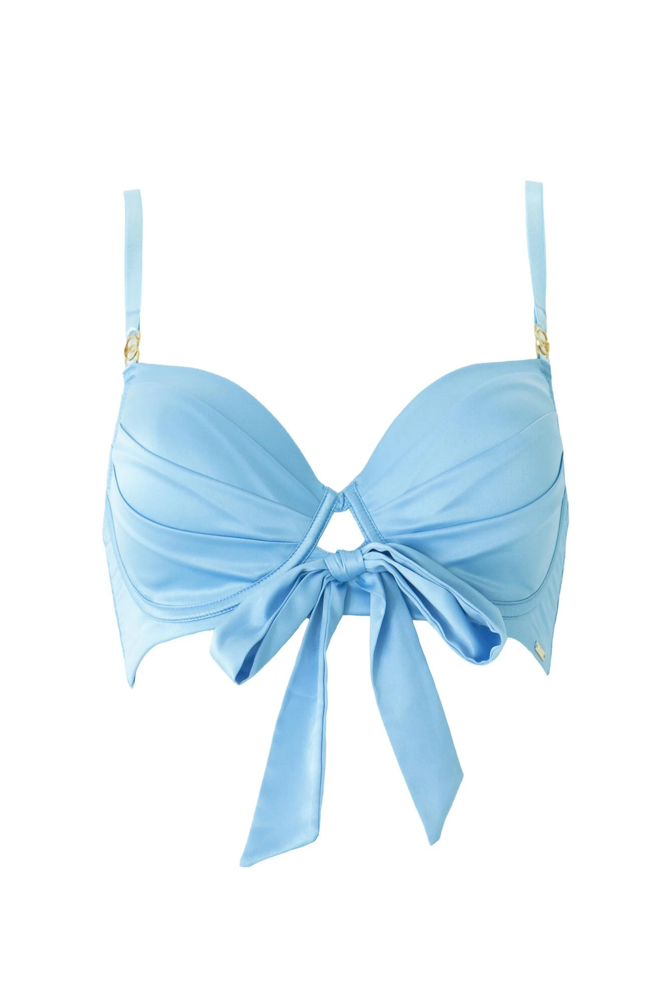 India Satin Padded Longline Bra - Powder Blue 8 India Satin Padded Longline Bra - Powder Blue - Image 6