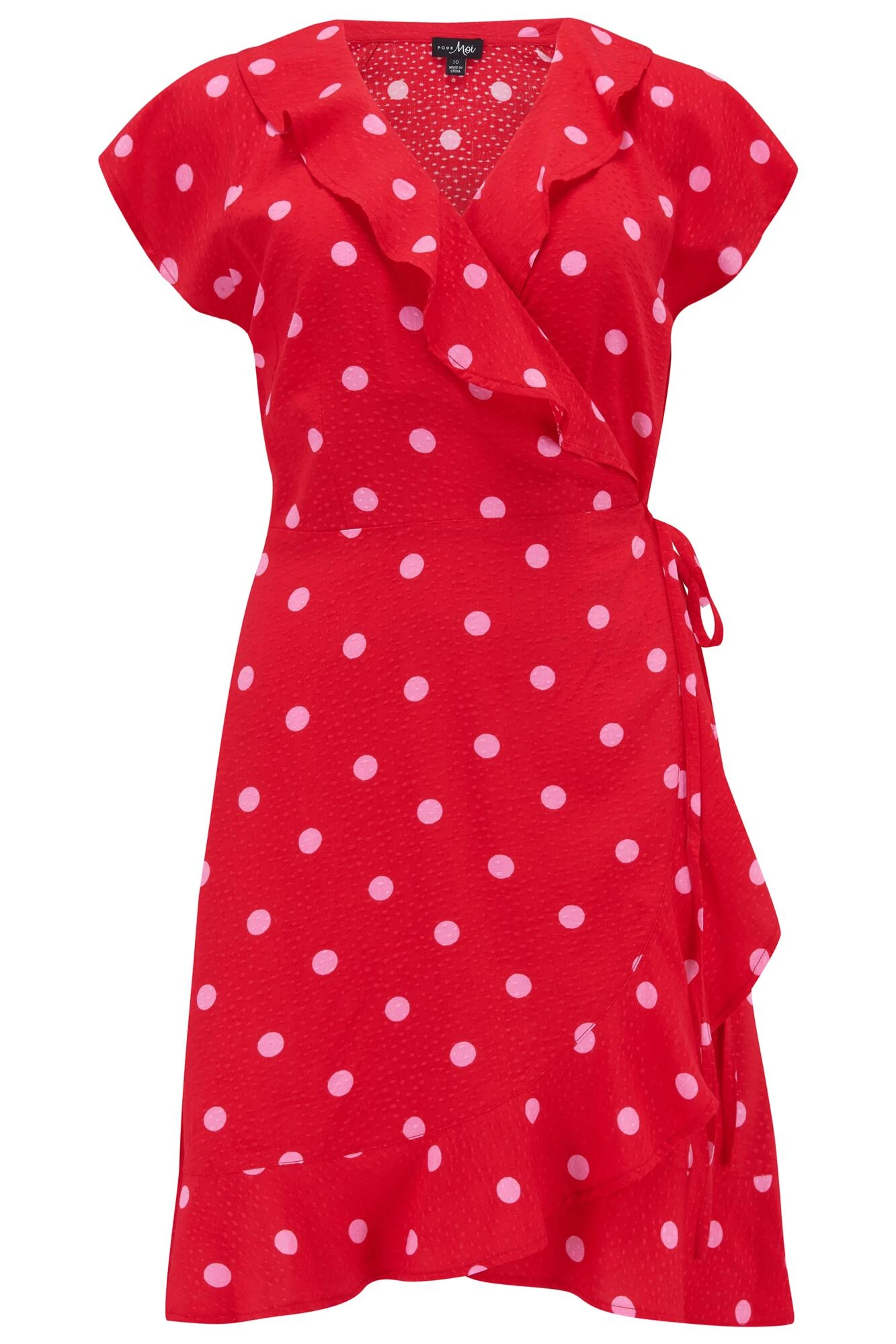 Textured Woven Wrap Beach Dress - Red/Pink 5 Textured Woven Wrap Beach Dress - Red/Pink - Image 3