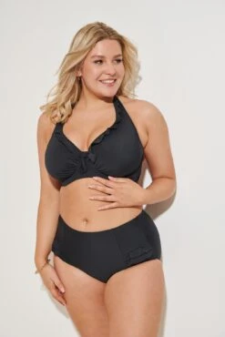 Splash Frill Halter Underwired Top - Black 8 Splash Frill Halter Underwired Top - Black -Sultry Curve 283894 20220426105600