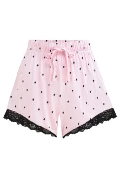 Sofa Loves Lace Soft Jersey Short - Blush/Black -Sultry Curve 285827 20220517155100