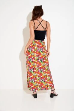 Cross Back Strappy Jersey Woven Mix Maxi Dress - Pink/ Red/ Black 8 Cross Back Strappy Jersey Woven Mix Maxi Dress - Pink/ Red/ Black -Sultry Curve 285941 20220518150700