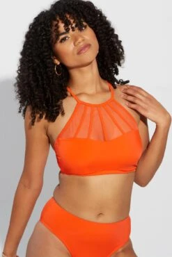 Space High Neck U/W Cami Top - Orange -Sultry Curve 286395 20220930095200