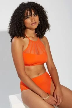 Space High Neck U/W Cami Top - Orange -Sultry Curve 286396 20220930095200