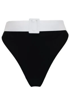 Freedom Belted High Leg Control Brief - Black/White -Sultry Curve 286557 20220526125600