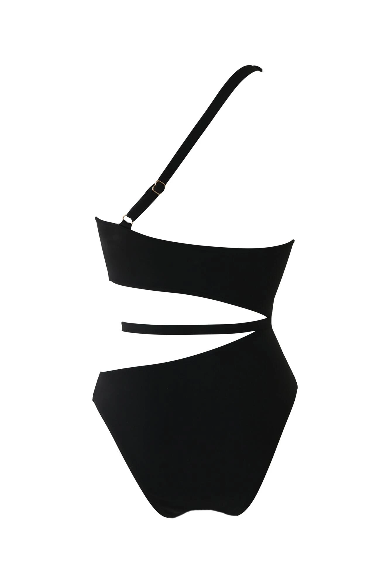 India Chains Recycled One Shoulder Cut Out Swimsuit - Black 6 India Chains Recycled One Shoulder Cut Out Swimsuit - Black - Image 4