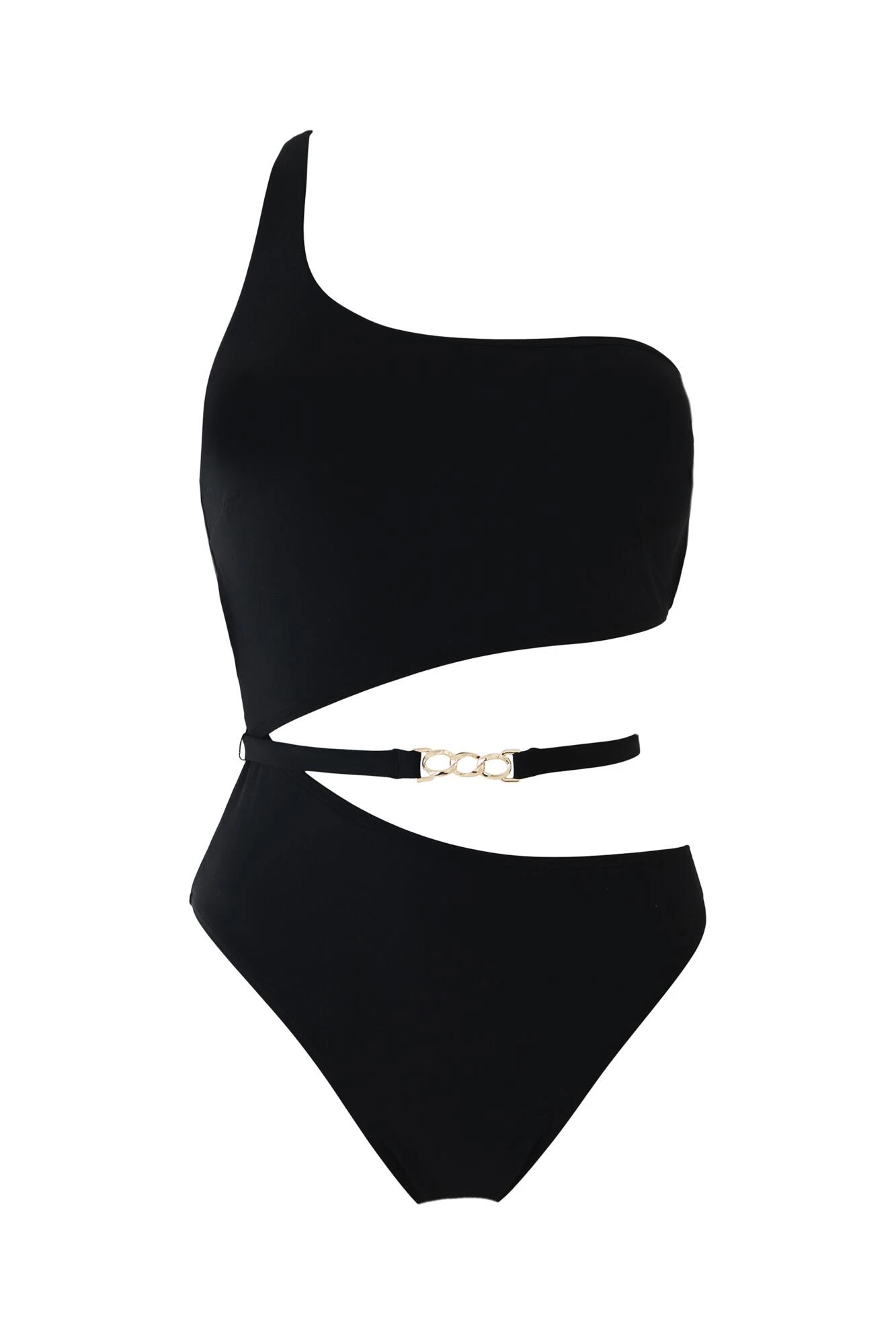India Chains Recycled One Shoulder Cut Out Swimsuit - Black 5 India Chains Recycled One Shoulder Cut Out Swimsuit - Black - Image 3