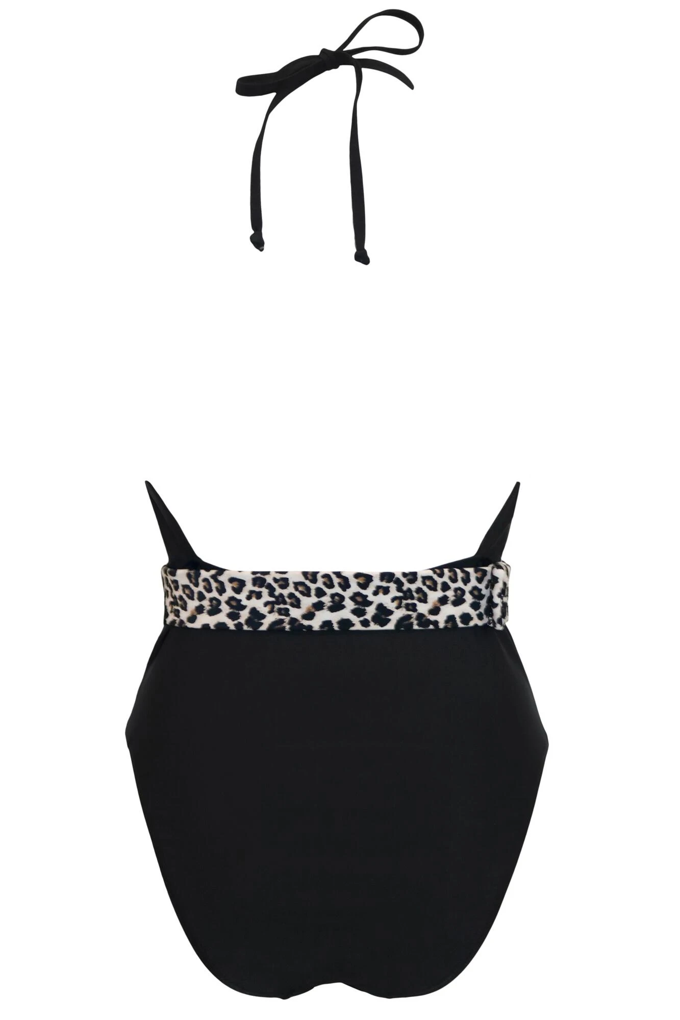 Wild Halter Belted Plunge Control Swimsuit - Black/Leopard 8 Wild Halter Belted Plunge Control Swimsuit - Black/Leopard - Image 6