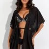 Recycled Luxe Maxi Chiffon Kimono - Black -Sultry Curve 290938 20220720155900