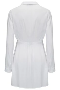 Crinkle Button Through Beach Shirt - White -Sultry Curve 290962 20220720162900