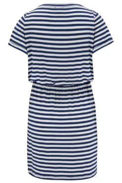 Jersey Pocket T-Shirt Beach Dress - Navy/White -Sultry Curve 291560 20220729125300