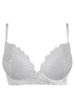 Romance Moulded Plunge Push Up Bra - White -Sultry Curve 292074 20230109164600
