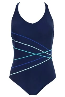 Energy Chlorine Resistant Recycled V Neck Linear Swimsuit - Navy/Aqua 10 Energy Chlorine Resistant Recycled V Neck Linear Swimsuit - Navy/Aqua -Sultry Curve 292517 20220819163300
