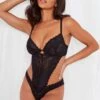 For Your Eyes Only Underwire Crotchless Body - Black -Sultry Curve 292963 20220823144200