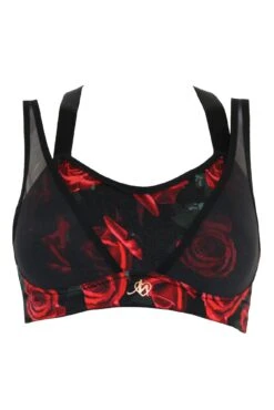 Energy Infinite Double Strap Lightly Padded Convertible Sports Bra - Black/Rose -Sultry Curve 295094 20220831150200