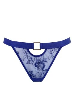 India Embroidery Thong - Blue -Sultry Curve 296420 20221118153500