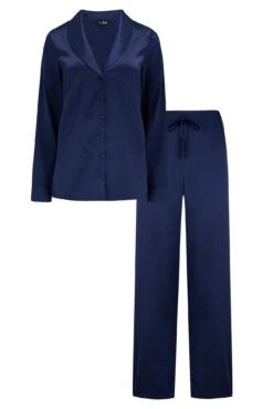 Dusk Satin Pyjama Set - Navy -Sultry Curve 296565 20221115112200
