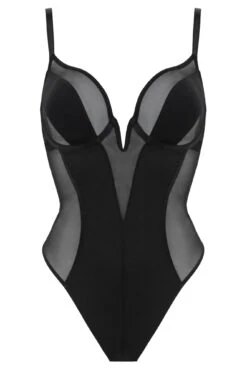 India Sheer And Opaque Underwired Plunge Body - Black 14 India Sheer And Opaque Underwired Plunge Body - Black -Sultry Curve 297275 20221117151600