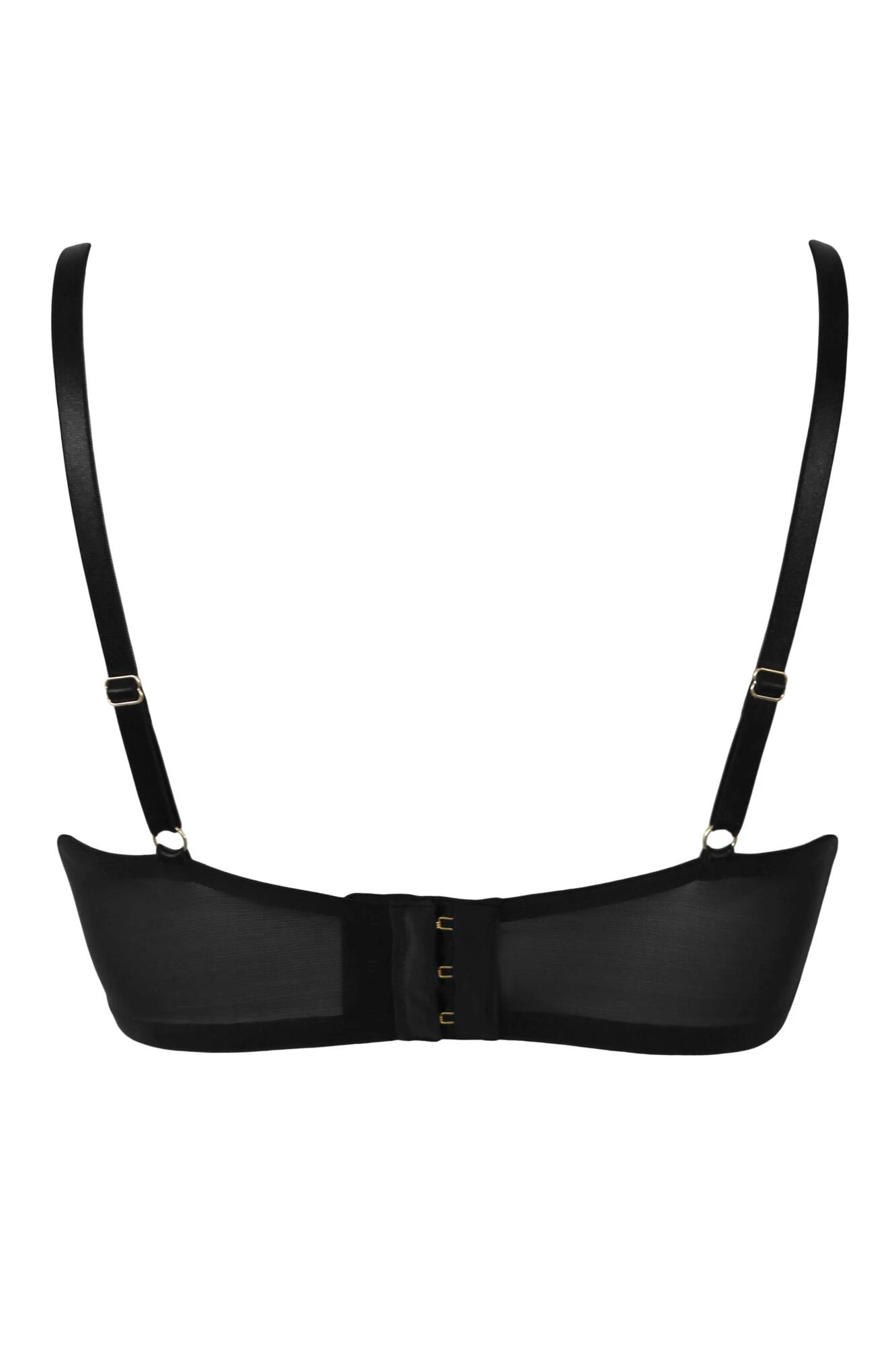 India Satin Padded Longline Bra - Black 9 India Satin Padded Longline Bra - Black - Image 7