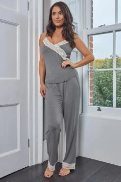 Sofa Loves Lace Soft Jersey Trouser - Dove Grey/Ivory 20 Sofa Loves Lace Soft Jersey Trouser - Dove Grey/Ivory -Sultry Curve 298374 20221103120500