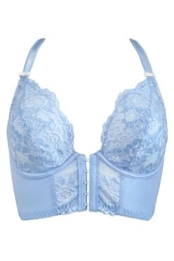 Opulence Front Fastening Set - Powder Blue/Cream -Sultry Curve 298495 20221013141500