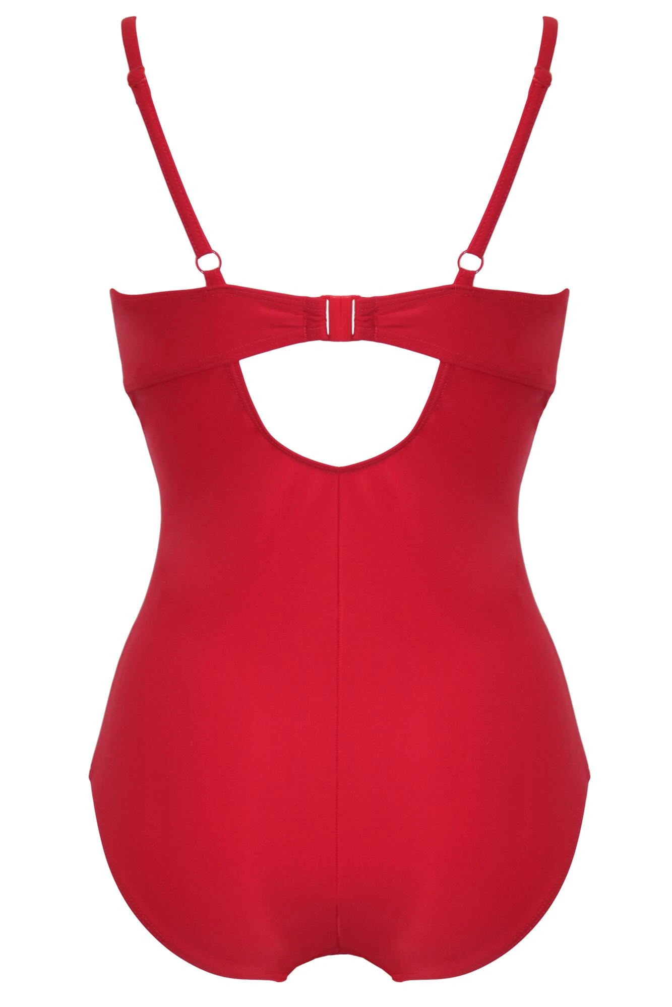 Lightly Padded Underwired Twist Front Tummy Control Swimsuit - Red 9 Lightly Padded Underwired Twist Front Tummy Control Swimsuit - Red - Image 7