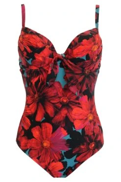 Orchid Luxe Padded Underwired Swimsuit - Red/Teal -Sultry Curve 299053 20221125155400