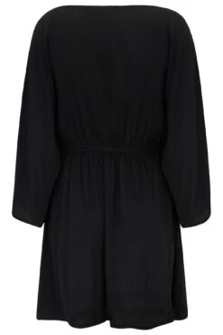 EcoVero™ Cut Out Crinkle O Ring Cover Up - Black 13 EcoVero™ Cut Out Crinkle O Ring Cover Up - Black -Sultry Curve 299985 20230616153300