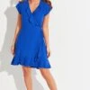 Woven EcoVero™ Frill Wrap Dress - Ultramarine 1 Woven EcoVero™ Frill Wrap Dress - Ultramarine -Sultry Curve 300150 20221102135800