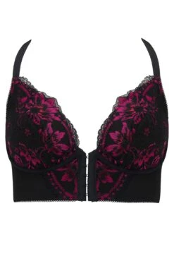 J'Adore Front Fastening Bralette - Black/Pink -Sultry Curve 300283 20230526165900