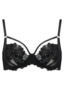 India Bold Embroidery Non-Padded Bra - Black -Sultry Curve 300396 20221109134200