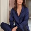 Dusk Satin Pyjama Set - Navy -Sultry Curve 300586 20221115112200