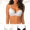 Love To Lounge Cotton T-Shirt Bra Bundle - Black And Grey Marl