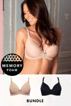 Electra Full Coverage Underwired T-shirt Bra Bundle - Black And Caramel