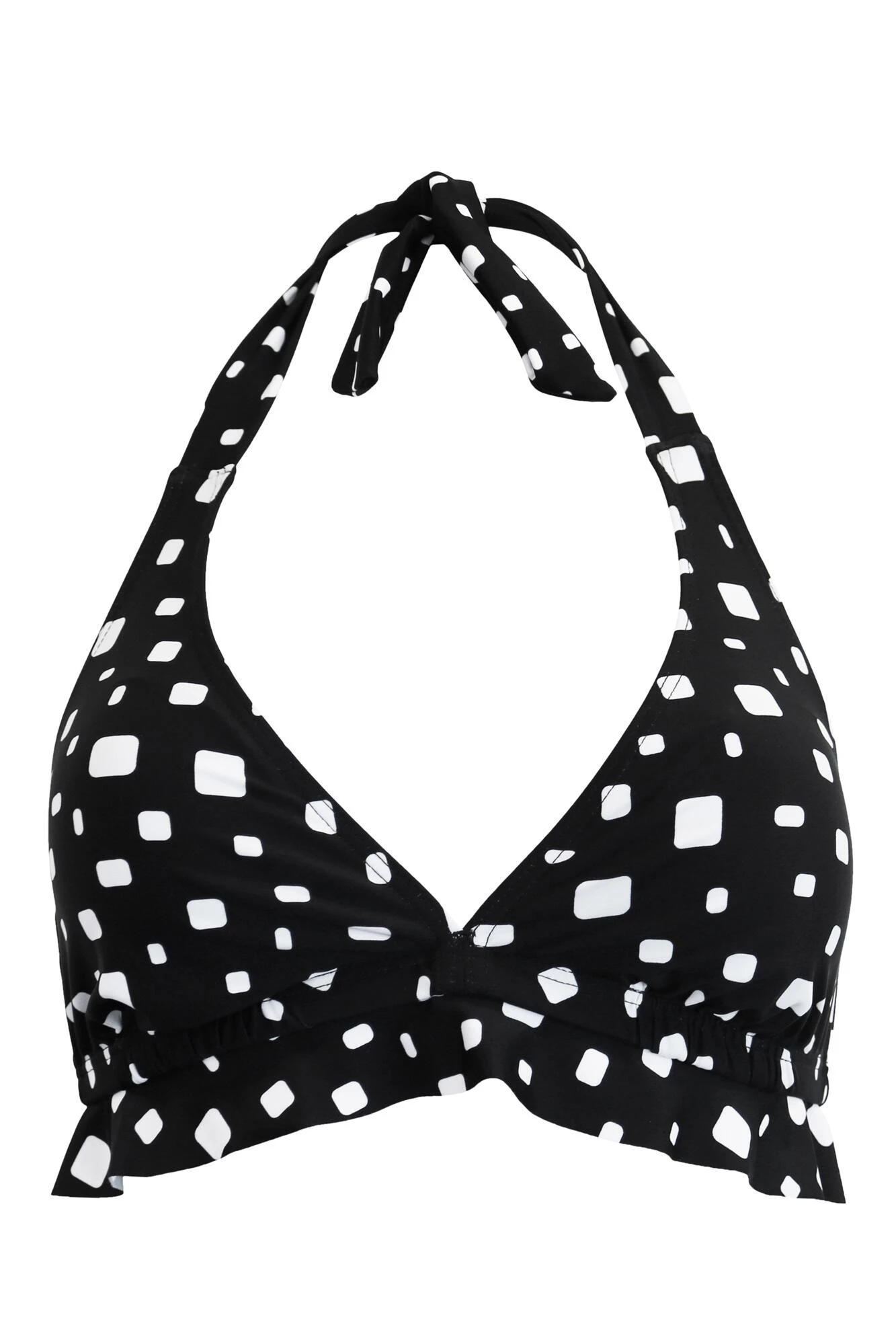 Cascade Halter Non-Wired Frill Top - Black/White 7 Cascade Halter Non-Wired Frill Top - Black/White - Image 5