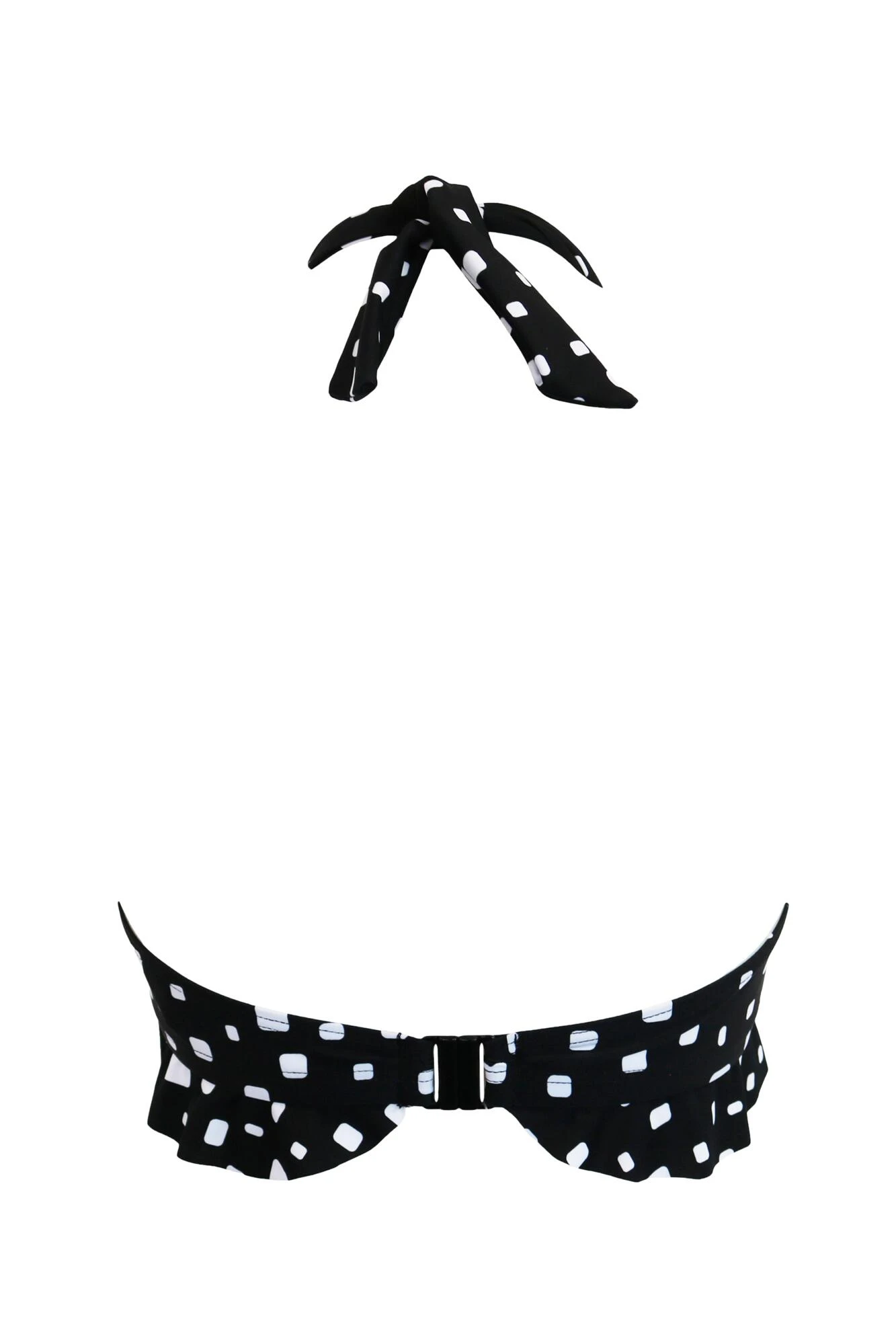 Cascade Halter Non-Wired Frill Top - Black/White 8 Cascade Halter Non-Wired Frill Top - Black/White - Image 6