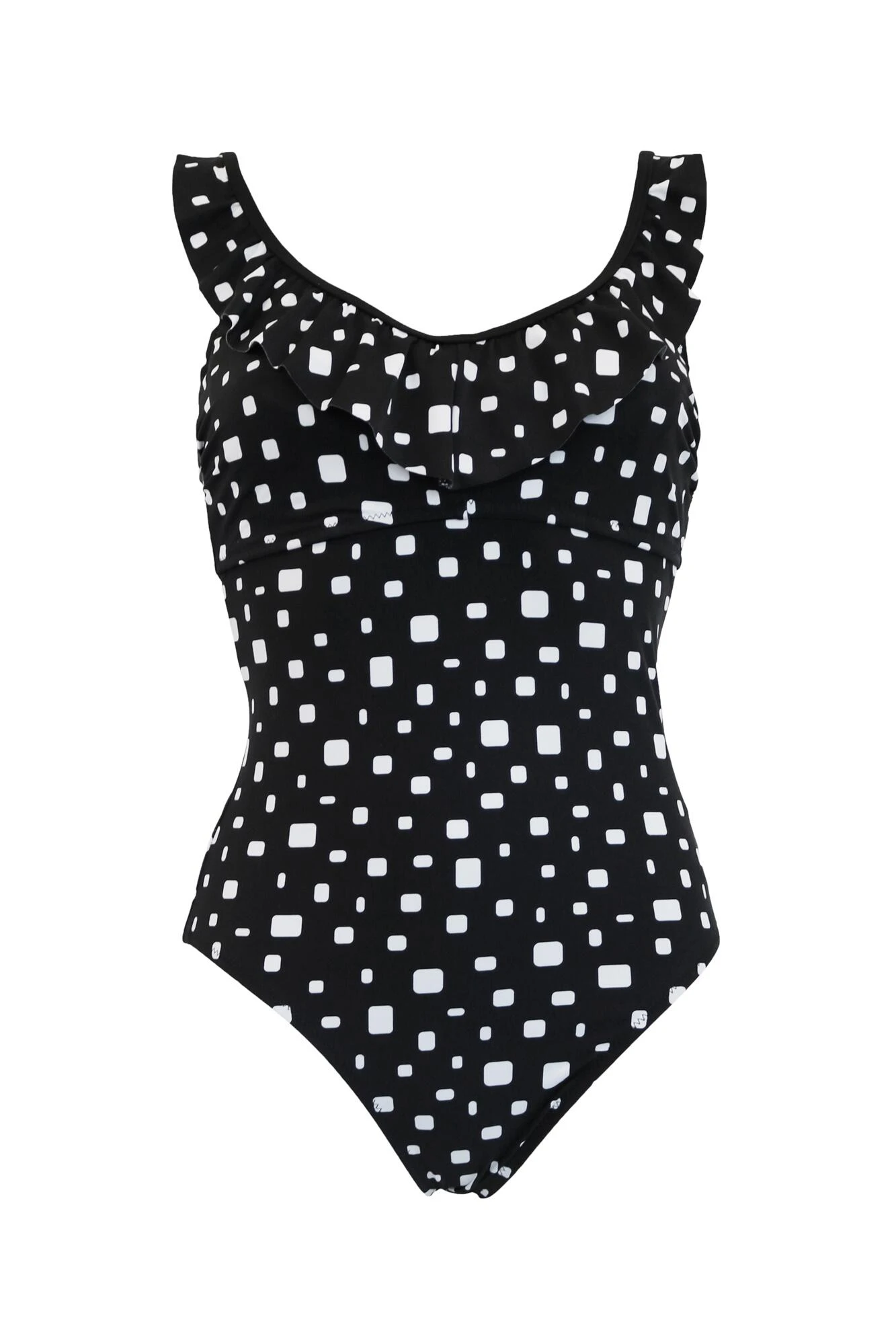 Cascade Hidden Underwired Frill Tummy Control Swimsuit - Black/White 7 Cascade Hidden Underwired Frill Tummy Control Swimsuit - Black/White - Image 5