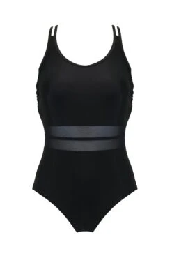 Energy Double Strap Racerback Mesh Swimsuit - Black -Sultry Curve 301437 20230213153000