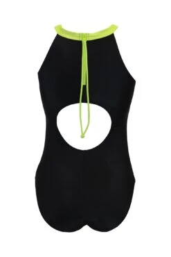 Energy Chlorine Resistant High Leg Swimsuit - Black/Lime -Sultry Curve 301457 20221129160000