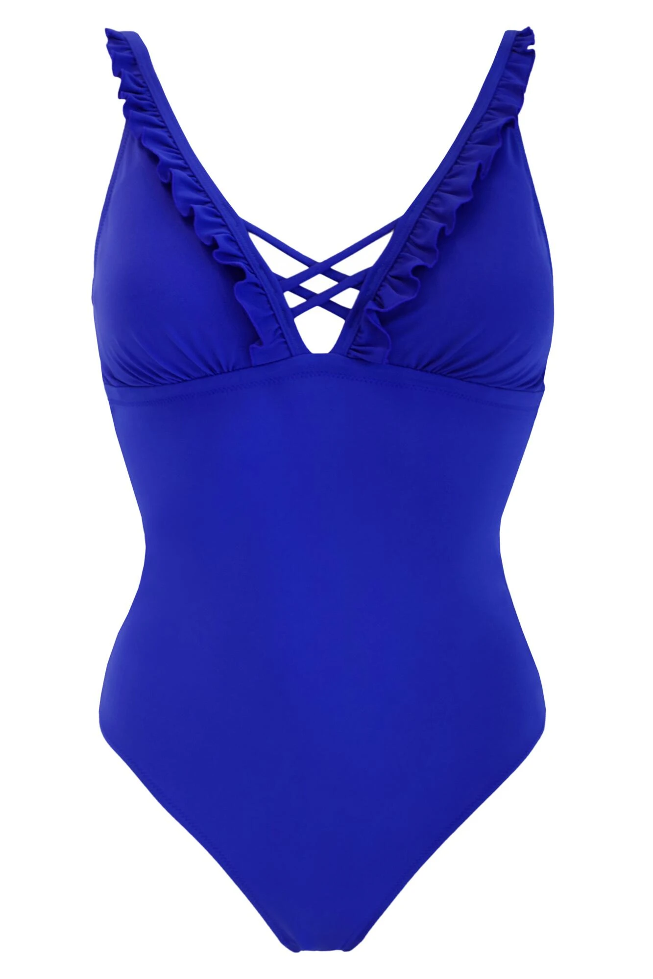 Frill Lace Up Tummy Control Swimsuit - Ultramarine 8 Frill Lace Up Tummy Control Swimsuit - Ultramarine - Image 6
