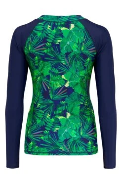 Pacific Beach Long Sleeved Rash Vest - Navy Fern -Sultry Curve 301529 20221130155600